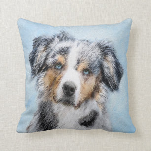 Miniatyr American Shepherd Painting - Hund Art Kudde