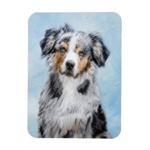 Miniatyr American Shepherd Painting - Hund Art Magnet