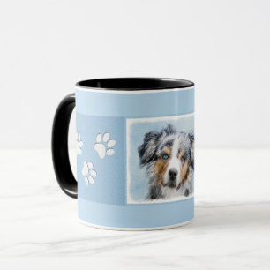 Miniatyr American Shepherd Painting - Hund Art Mugg