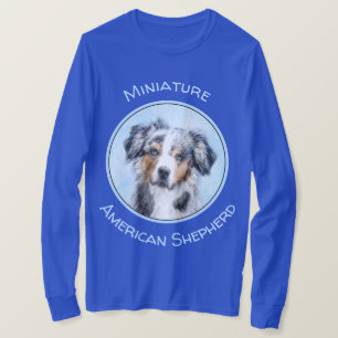 Miniatyr American Shepherd Painting - Hund Art T Shirt