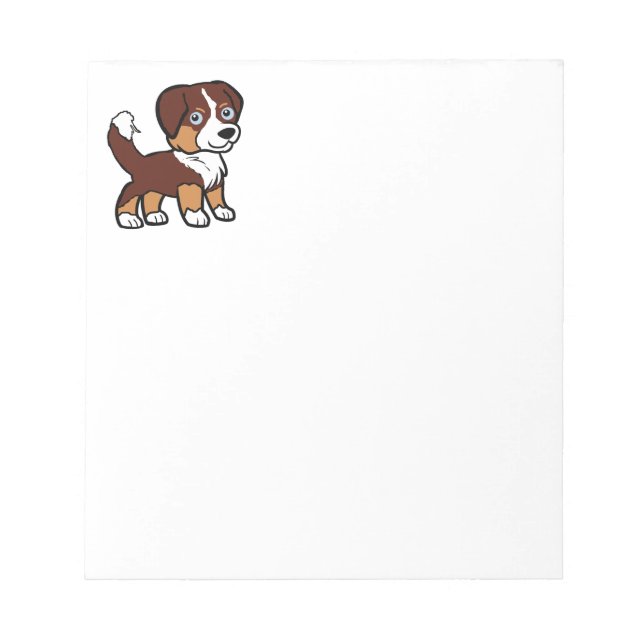 Miniatyr American Shepherd Red Tri med Svan Anteckningsblock (Framsida)
