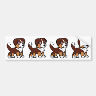 Miniatyr American Shepherd Red Tri med Svan Bildekal