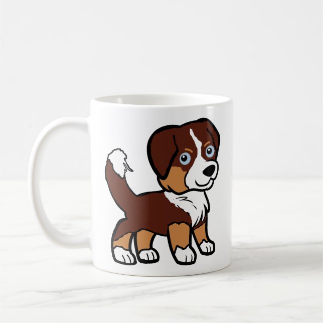 Miniatyr American Shepherd Red Tri med Svan Kaffemugg (Vänster)