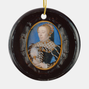 Miniatyr av Catherine de Medici, c.1555 (w/c på v Julgransprydnad Keramik