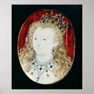 Miniatyr av drottningen Elizabeth mig Poster