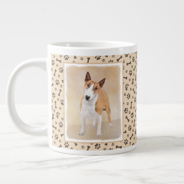 Miniatyr Bull Terrier målning - Cute Original Do Jumbo Mugg (Vänster)