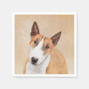Miniatyr Bull Terrier målning - Cute Original Do Pappersservett