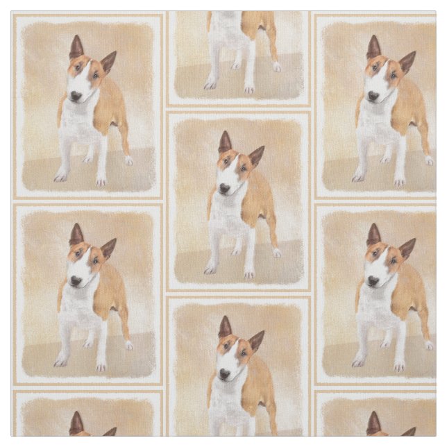 Miniatyr Bull Terrier målning - Cute Original Do Tyg (Provkarta)