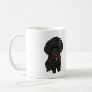 Miniatyr eller Leksak Pudel - svart 1 Kaffemugg