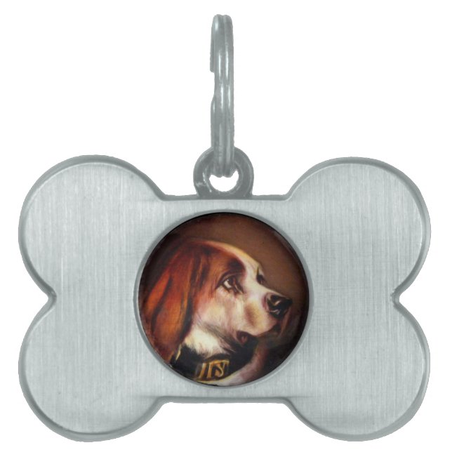 MINIATYR HUND PORTRAIT Blodhund Namnbricka Husdjur (Framsidan)