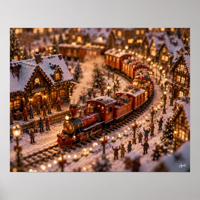 Miniatyr jul Tåg Leverans Poster (Framsidan)