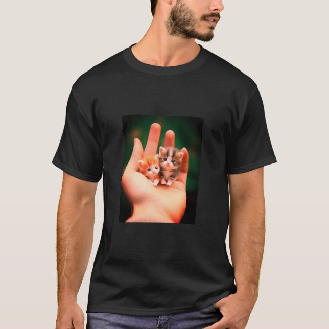Miniatyr Kittens i Hand T Shirt (Framsida)