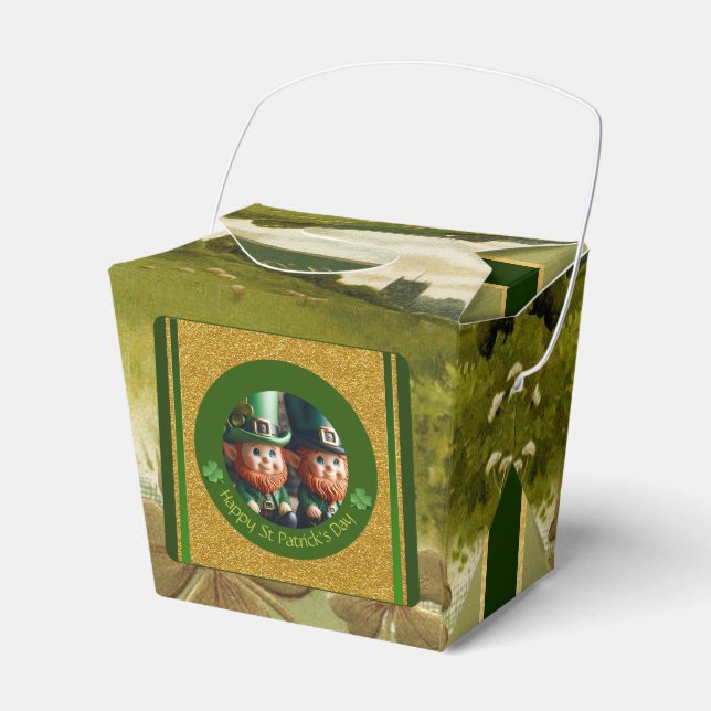 Miniatyr Leprechaun St Patrick's Day TOFB Presentaskar (Framsidan Sidan)