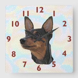 Miniatyr Pinscher Art Wall Clock Fyrkantig Klocka