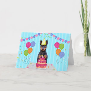 Miniatyr Pinscher Birthday Helgdag Card Kort