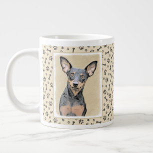 Miniatyr Pinscher Painting Cute Original Hund Art Jumbo Mugg