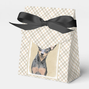Miniatyr Pinscher Painting Cute Original Hund Art Presentaskar