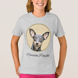 Miniatyr Pinscher Painting Cute Original Hund Art T Shirt