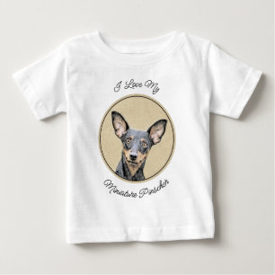 Miniatyr Pinscher Painting Cute Original Hund Art T Shirt