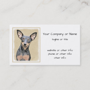 Miniatyr Pinscher Painting Cute Original Hund Art Visitkort