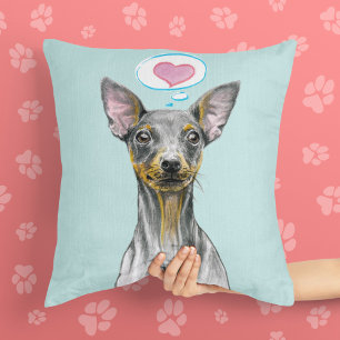 Miniatyr Pinscher porträtt Cute puppy kärlek Kudde