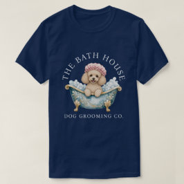 Miniatyr Pudel Hundfrisör T-shirt - Marinblå