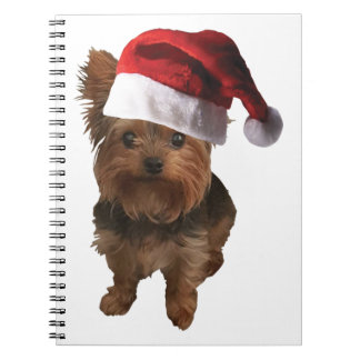 miniatyr_Santa Hat Yorkie Anteckningsbok