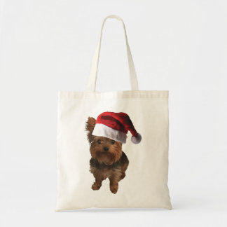 miniatyr_Santa Hat Yorkie Tygkasse