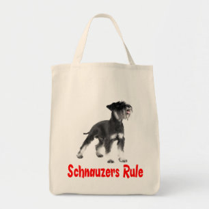 Miniatyr Schnauzer Grått Puppy Hund Red Kärlek T Tygkasse