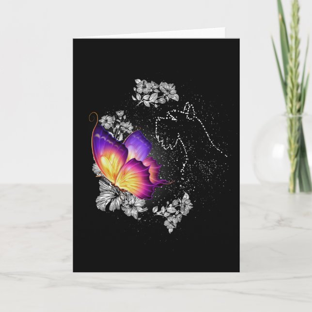 Miniatyr Schnauzer Hund I Himlen Hund Minnesmärke Kort (Framsida)