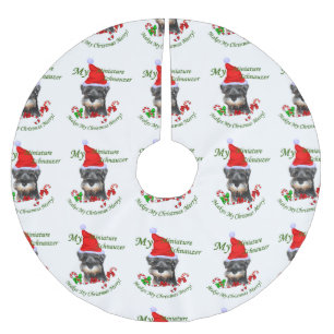 miniatyr Schnauzer jul Julgransmatta Borstad Polyester