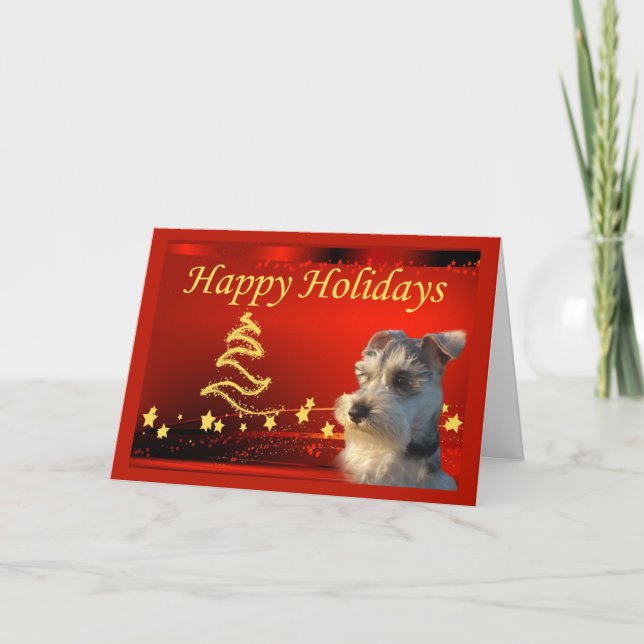 Miniatyr Schnauzer-julkort Helgkort (Framsida)