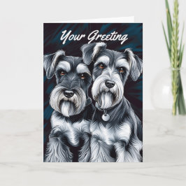 Miniatyr Schnauzer PalsPersonalized Greeting Card Kort