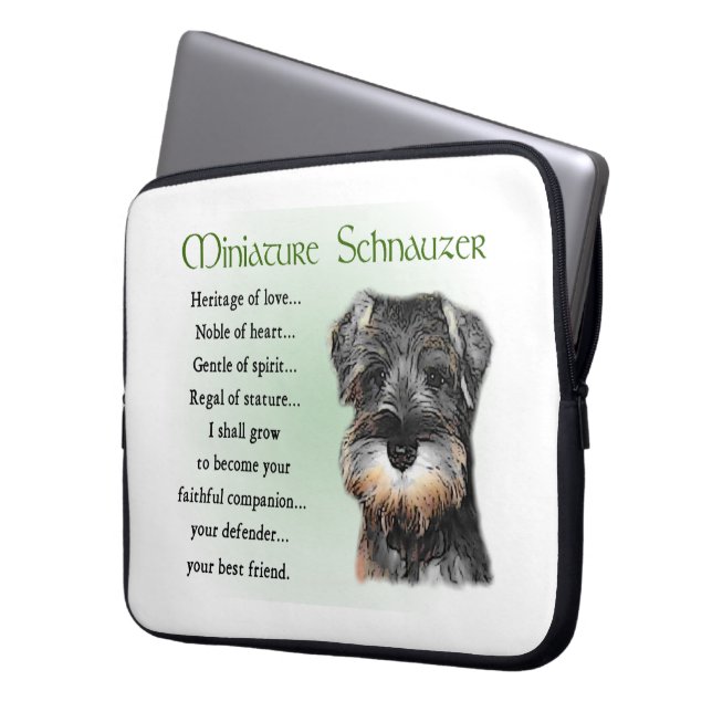 Miniatyr Schnauzer Puppy Laptop Sleeve (Framsidan Vänster)