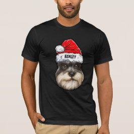 Miniatyr Schnauzer Terrier jul Hat Hund Big T Shirt