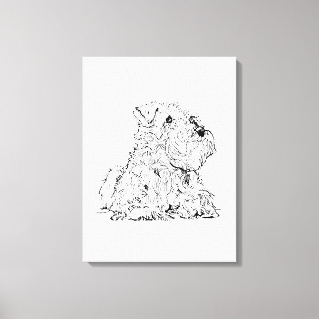 Miniatyr Schnauzer Väggkonst – Minimalistisk  Canvastryck (Framsida)
