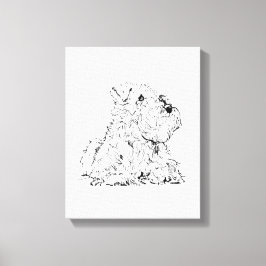 Miniatyr Schnauzer Väggkonst – Minimalistisk  Canvastryck