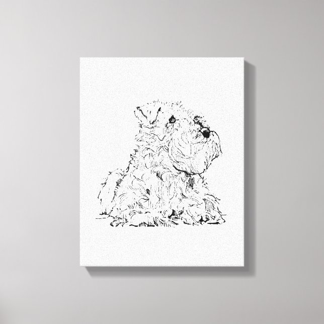 Miniatyr Schnauzer Väggkonst – Minimalistisk  Canvastryck (Framsida)