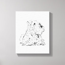 Miniatyr Schnauzer Väggkonst – Minimalistisk  Canvastryck