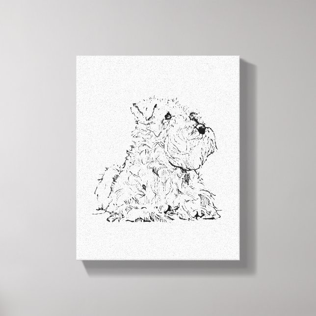 Miniatyr Schnauzer Väggkonst – Minimalistisk  Canvastryck (Framsida)