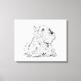 Miniatyr Schnauzer Väggkonst – Minimalistisk  Canvastryck