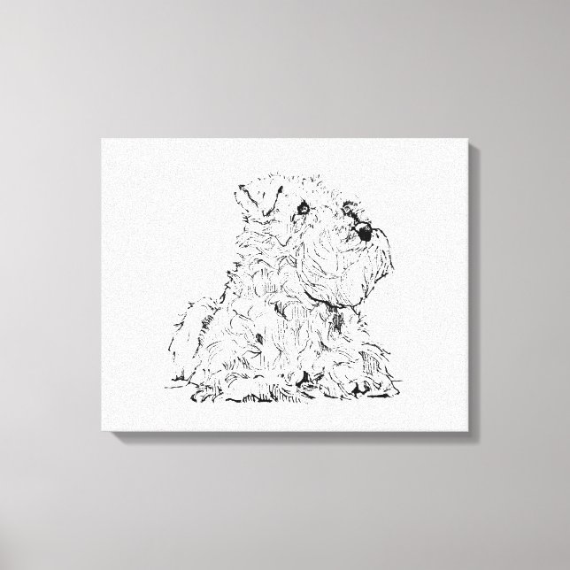 Miniatyr Schnauzer Väggkonst – Minimalistisk  Canvastryck (Framsida)