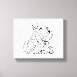 Miniatyr Schnauzer Väggkonst – Minimalistisk  Canvastryck