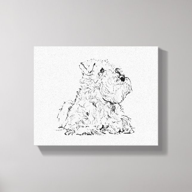Miniatyr Schnauzer Väggkonst – Minimalistisk  Canvastryck (Framsida)