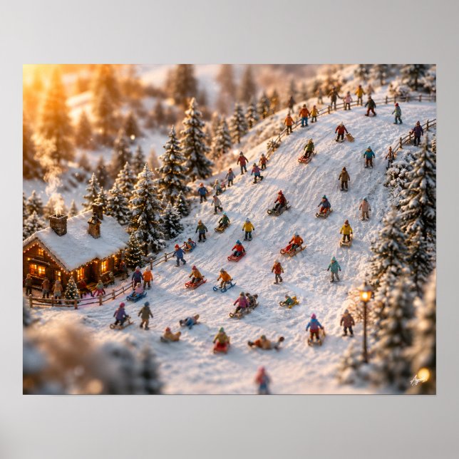 Miniatyr slädbacke äventyr poster (Framsidan)