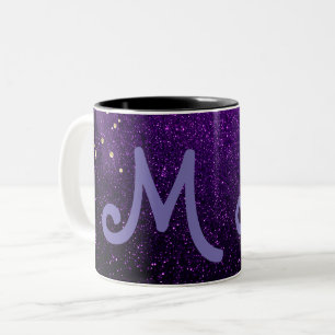 miniatyrdiagram av mörk lila glitter Två-Tonad mugg