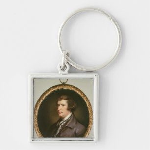 Miniatyren av Edmund undviker, 1795 Fyrkantig Silverfärgad Nyckelring