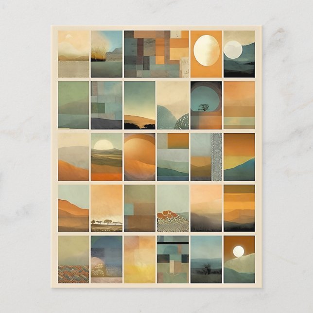 Miniatyrer Landskap Dekoupage Scrapbookpapper (Framsida)