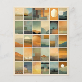 Miniatyrer Landskap Dekoupage Scrapbookpapper