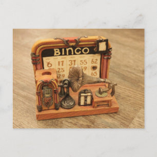 miniatyrgrammofon för vintage vykort